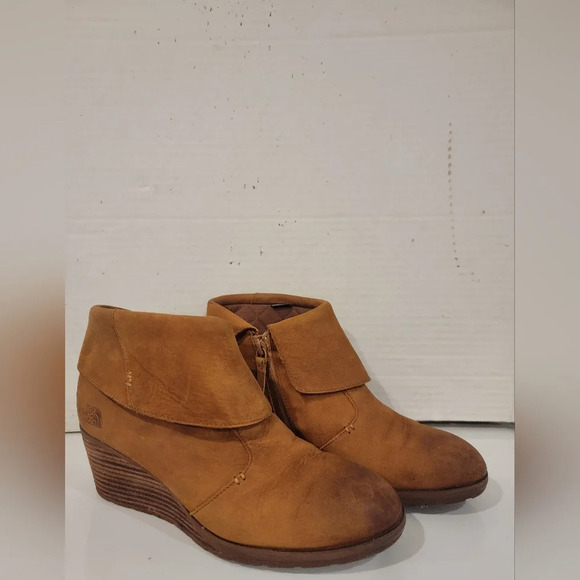 THE NORTH FACE BRIDGETON WATERPRIOF MOTTLED‎ LEATHER SHOE BOOTS (sz 10) - Picture 1 of 6